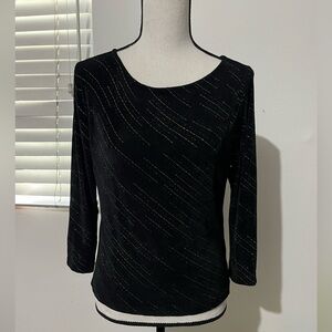 Chic Black Women's Blouse with Subtle Pattern